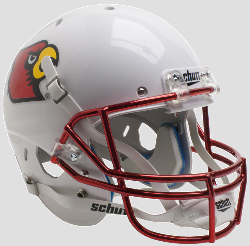 Louisville Cardinals Mini XP Authentic Helmet Schutt <B>Chrome Mask</B>