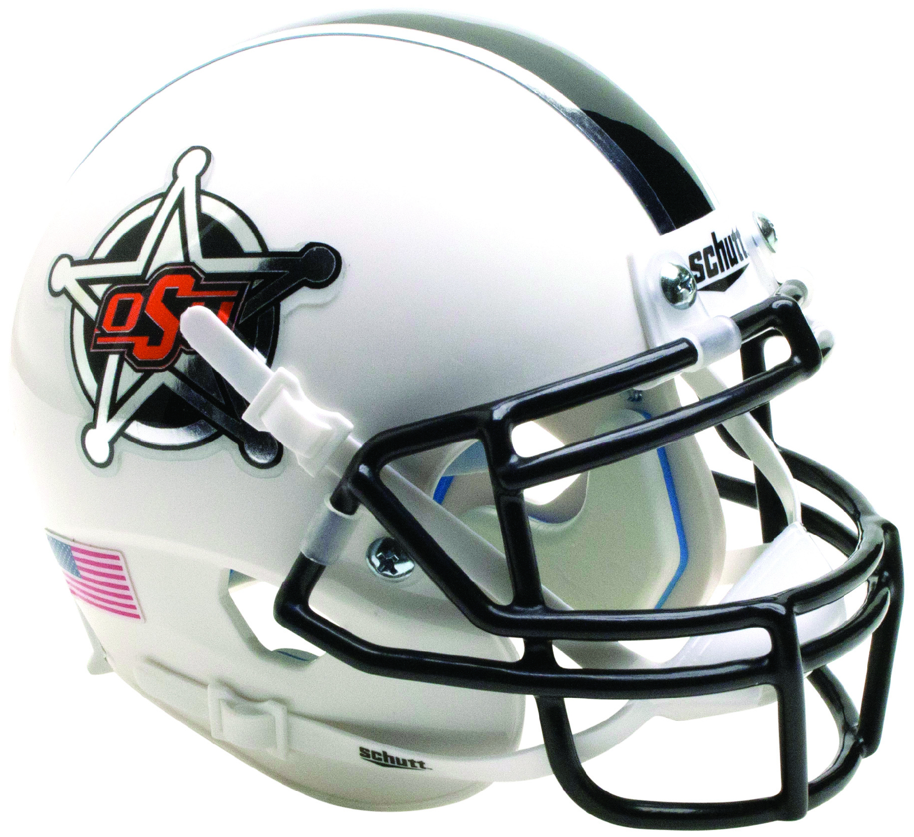 Oklahoma State Cowboys Mini XP Authentic Helmet Schutt <B>White Badge</B>