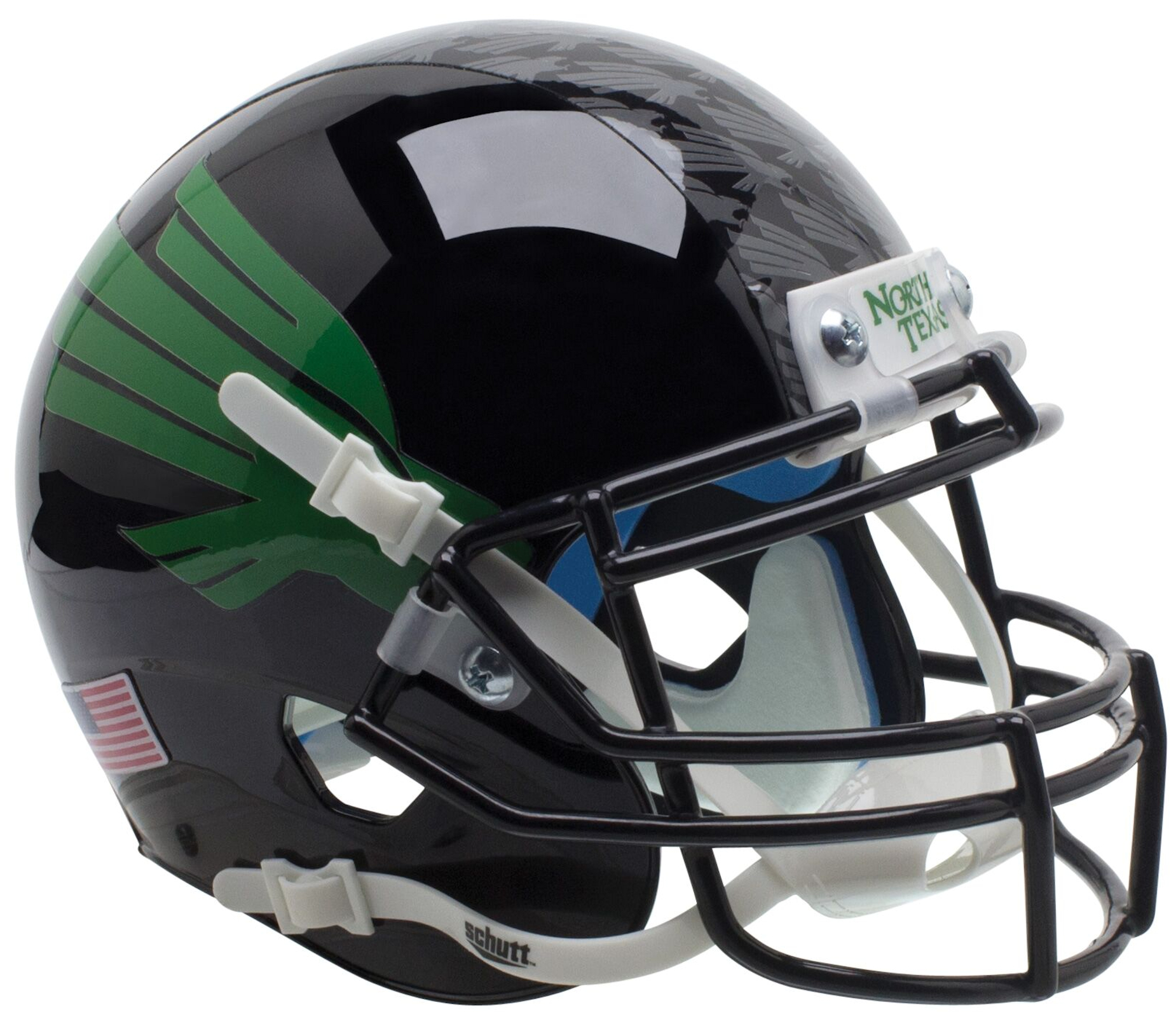 North Texas Mean Green Mini XP Authentic Helmet Schutt <B>Black Eagle</B>
