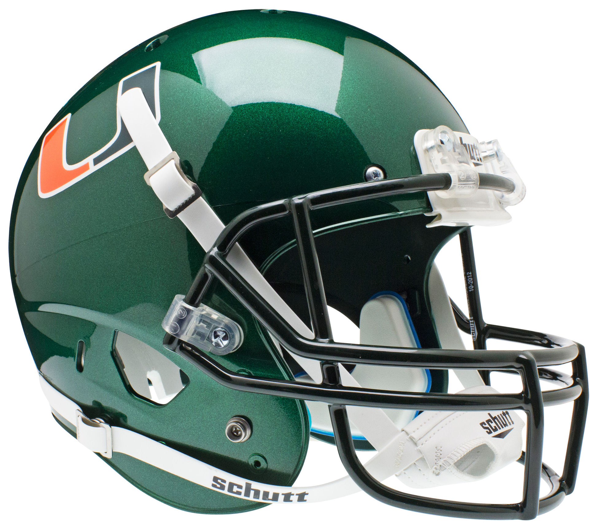 Miami Hurricanes Full XP Replica Football Helmet Schutt <B>Green</B>