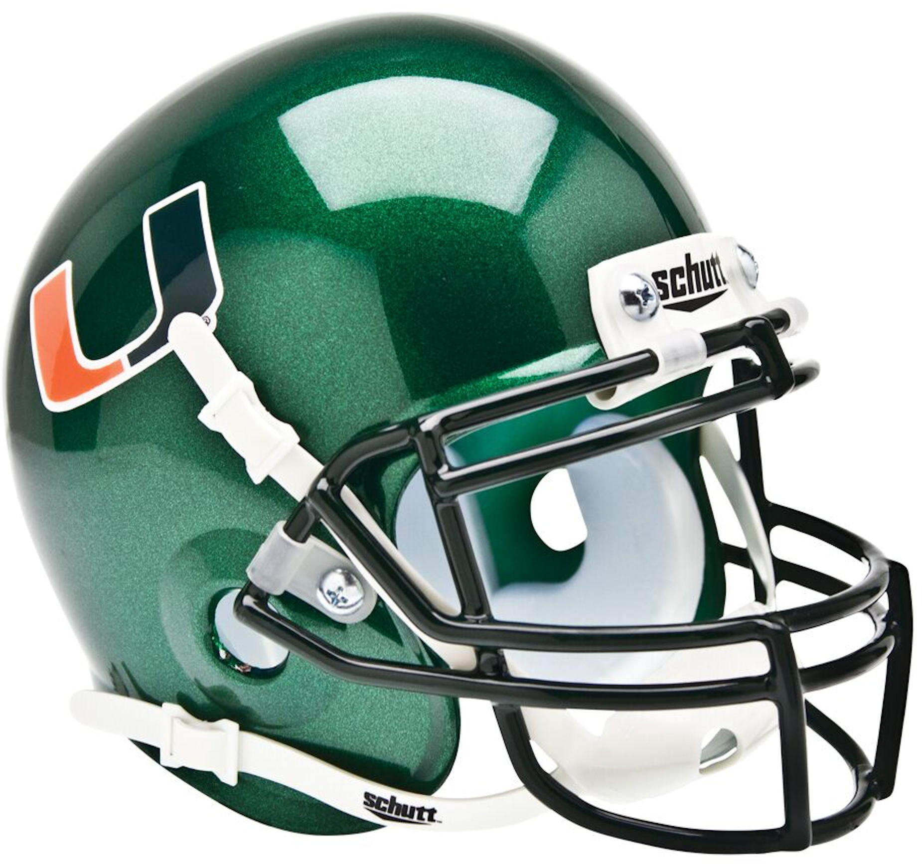 Miami Hurricanes Mini XP Authentic Helmet Schutt <B>Green</B>