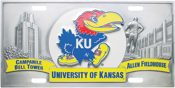 Kansas Jayhawks License Plate 3D