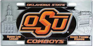 Oklahoma State Cowboys License Plate 3D