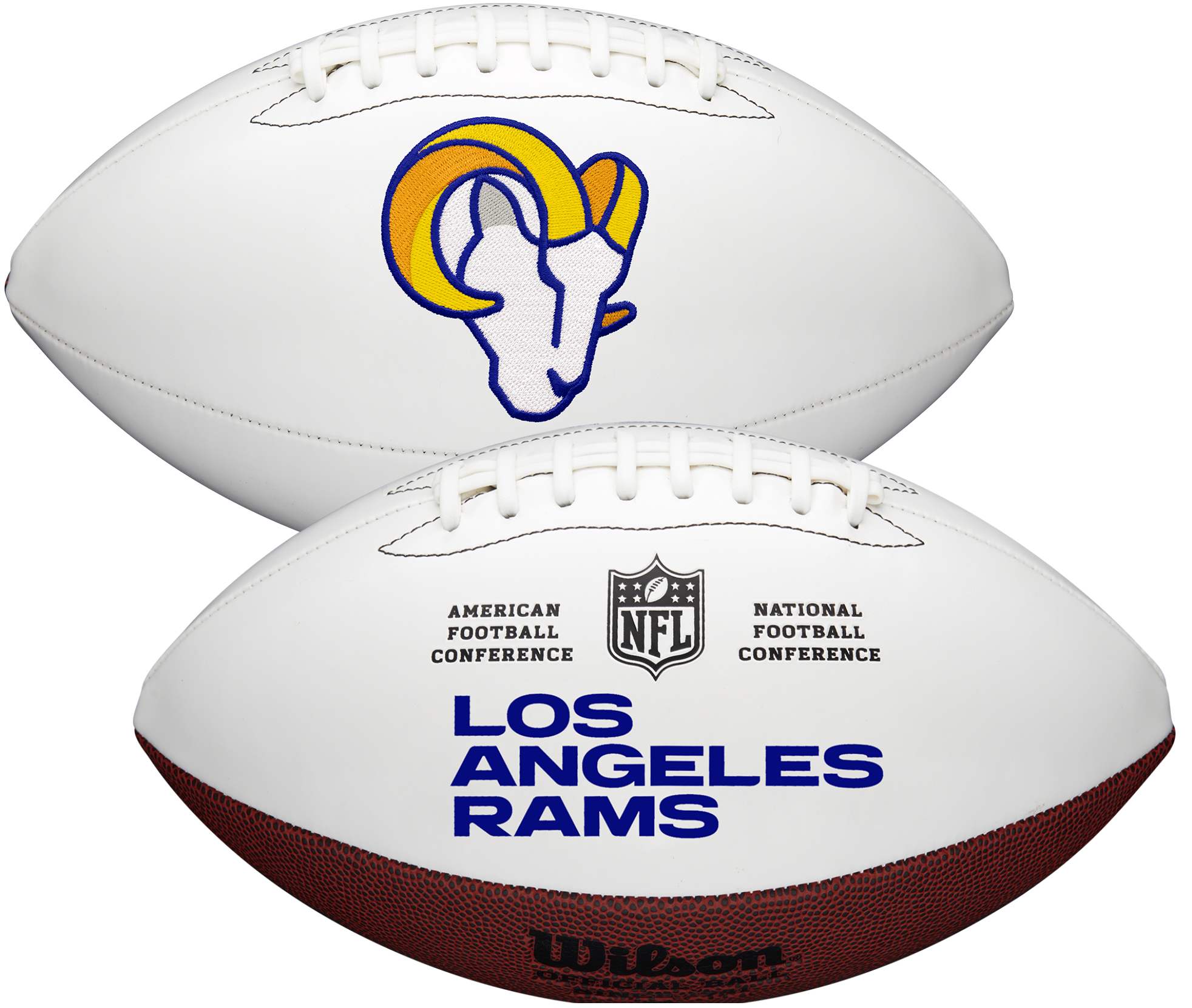 Los Angeles Rams Full Size Official NFL Autograph Signature Series White Panel Football by Wilson